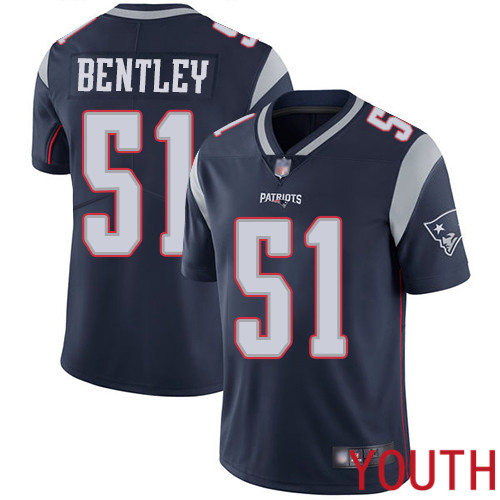 New England Patriots Football #51 Vapor Limited Navy Blue Youth Ja Whaun Bentley Home NFL Jersey->youth nfl jersey->Youth Jersey